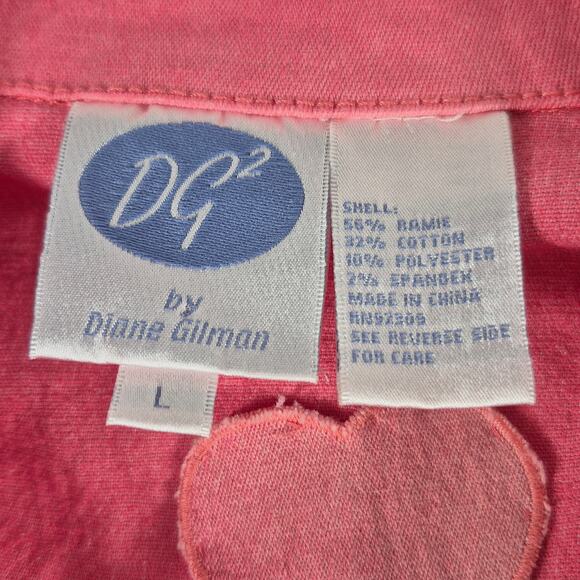 Diane Gillman Pink Turquoise Red Studded Bedazzled Bling Vintage Jacket Coat L - Picture 6 of 6